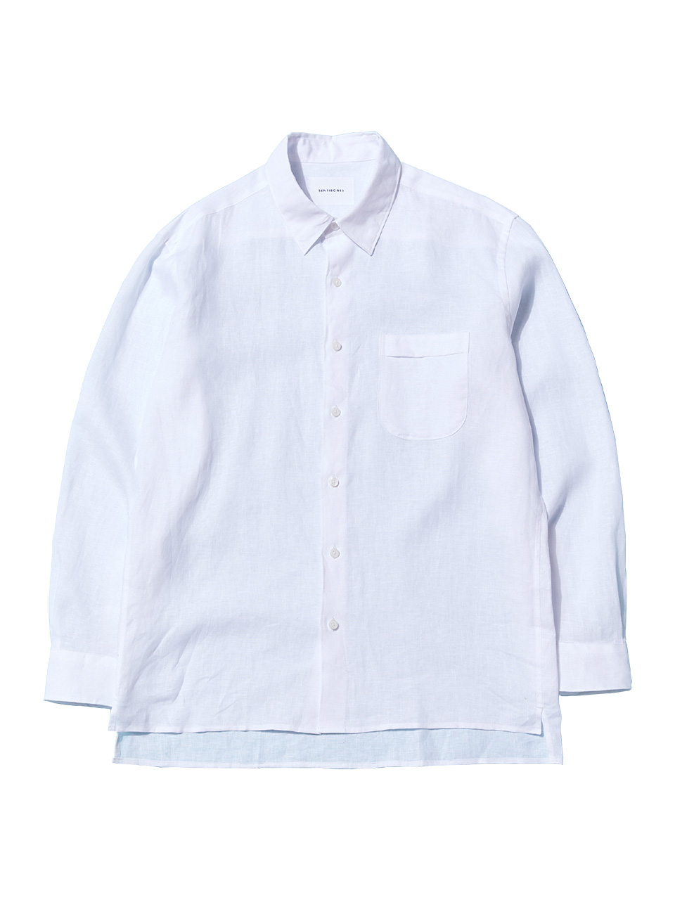 GARMENT- WASHED LINEN SHIRTS (SEMI OVER FIT) - WHITE